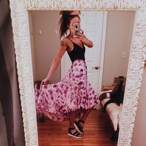 Tie dye flowy hippie festival skirt